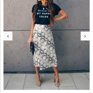 AZALEA SNAKE PRINT MIDI SKIRT